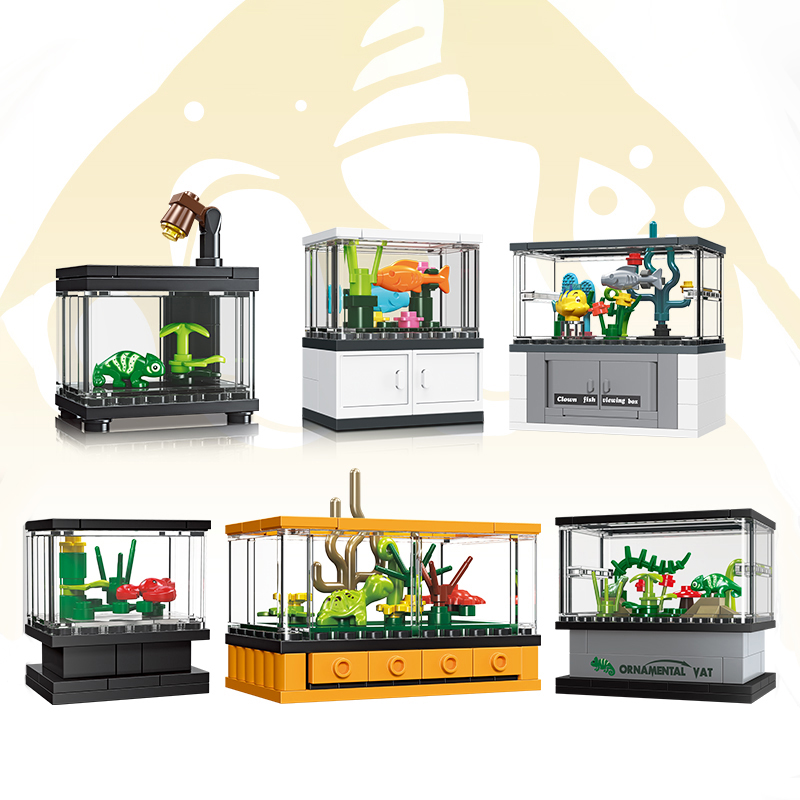 Aquarium Fish Lego - Fish Tank Building Blocks Set Pet