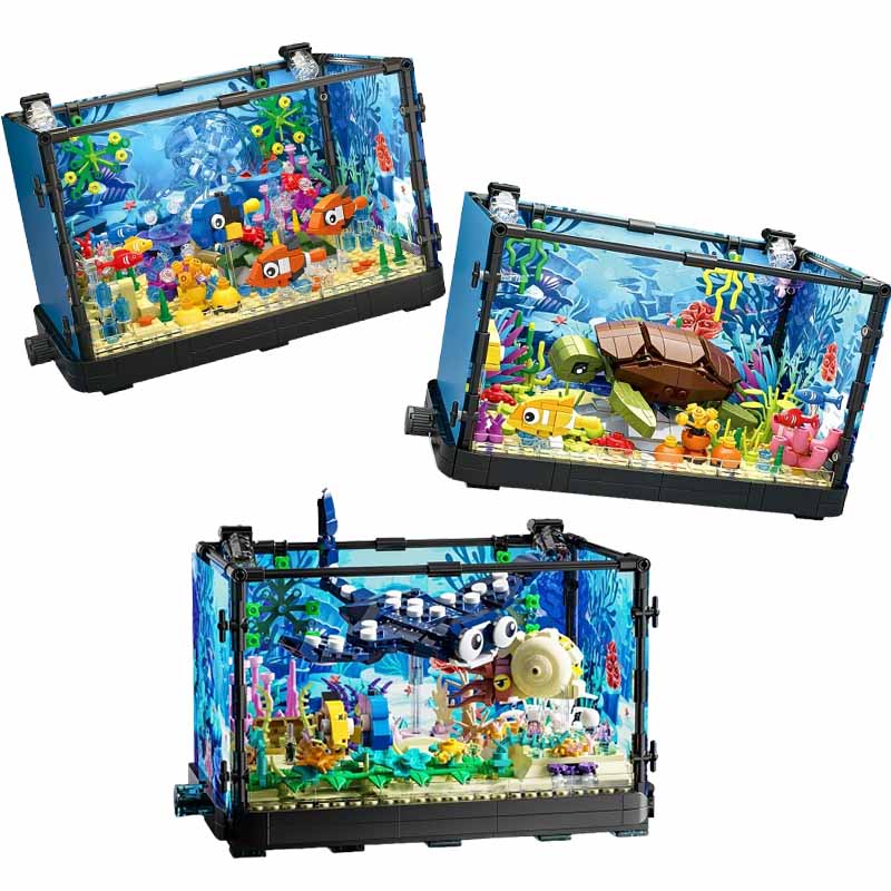 Aquarium Fish Lego - Fish Tank Building Block Set with