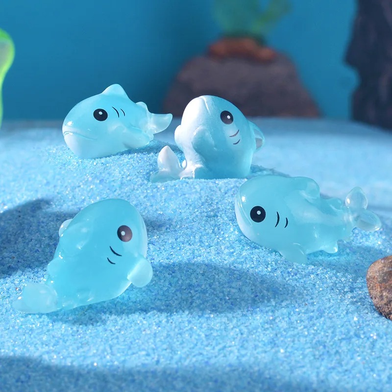 Aquarium Fish Shark - 4pcs Luminous Shark Ornament Sea Fish