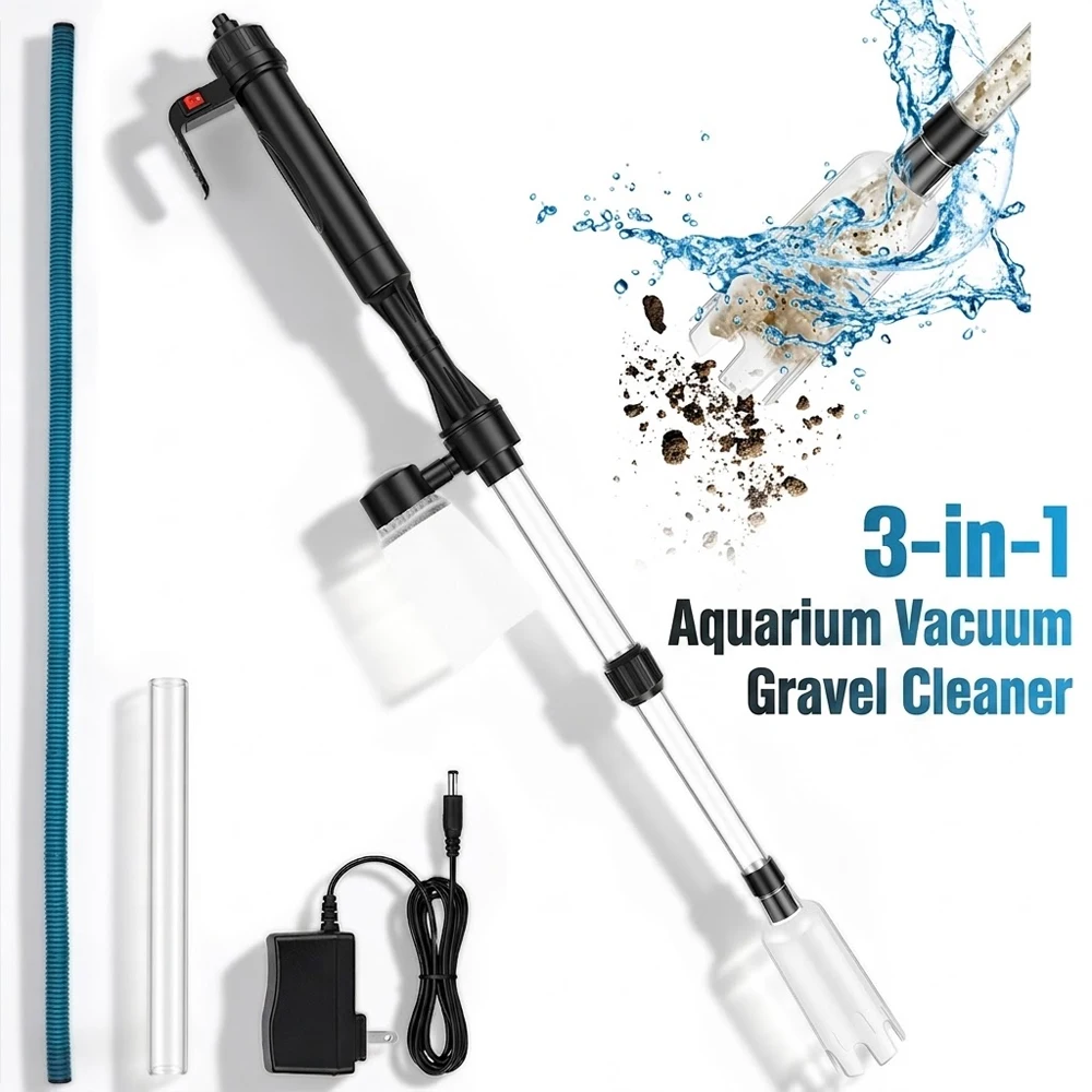 Aquarium Fish Waste Collector - Aquarium Vacuum Gravel Cleaner 3 in
