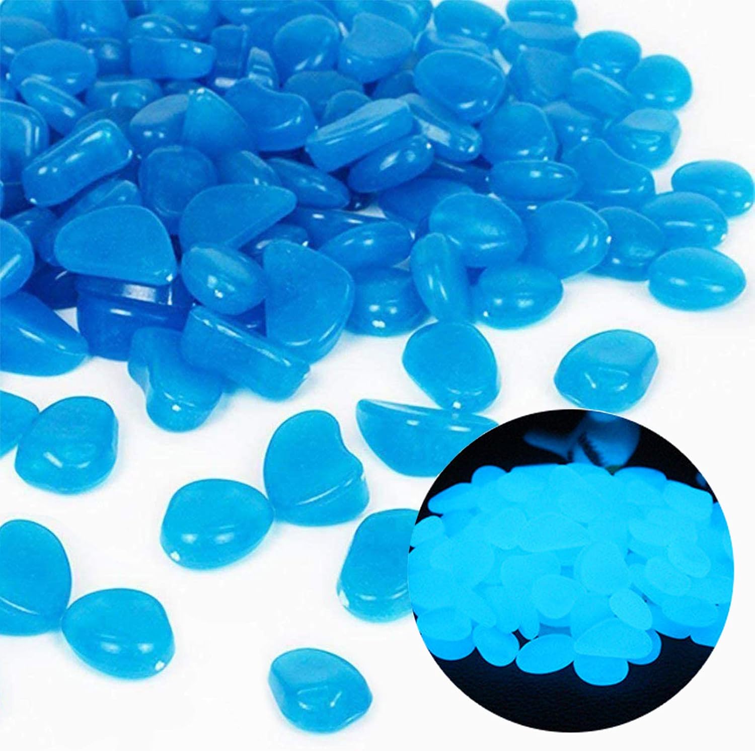 Aquarium Fish Quarantine - Fish Tank Rocks Glow Blue Pebbles