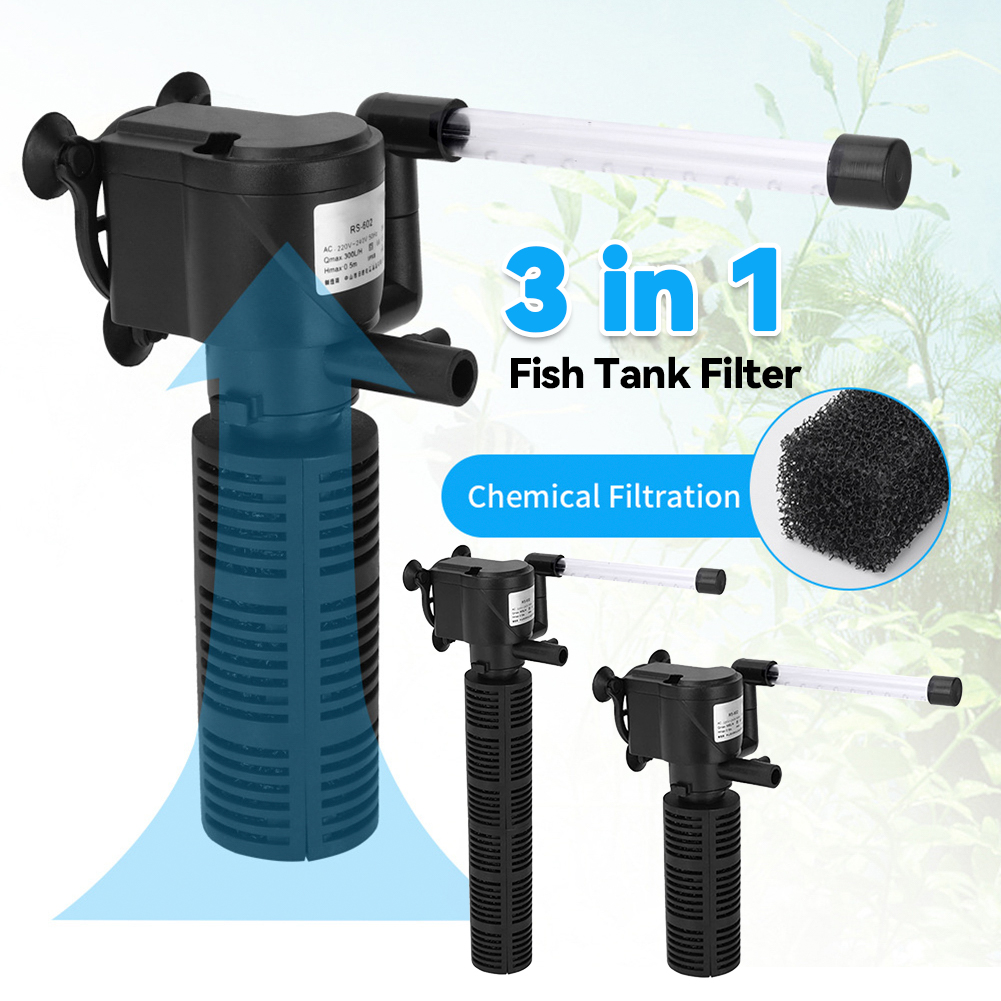 Aquarium Fish Waste Collector - 3 in 1 Aquarium Internal Filter