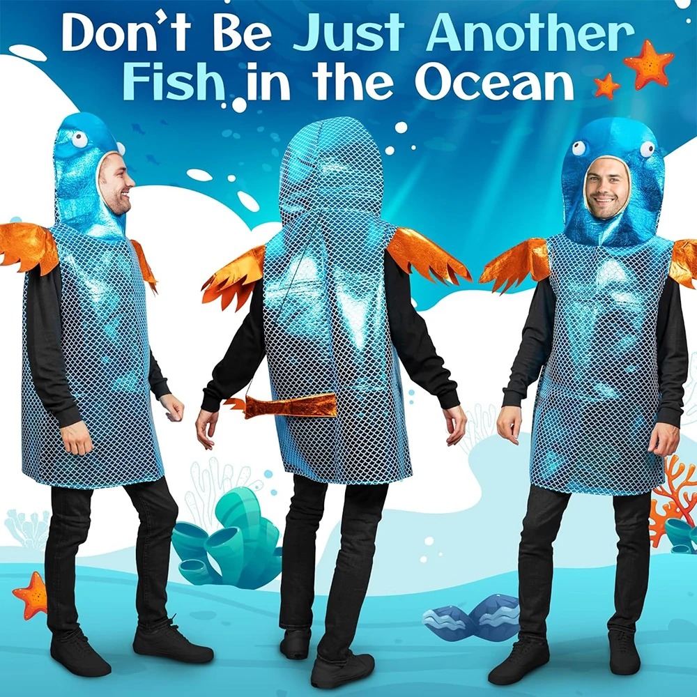 Shiny Blue Fish Costume Metall - đánh giá và giá Aquarium Fish Yellow