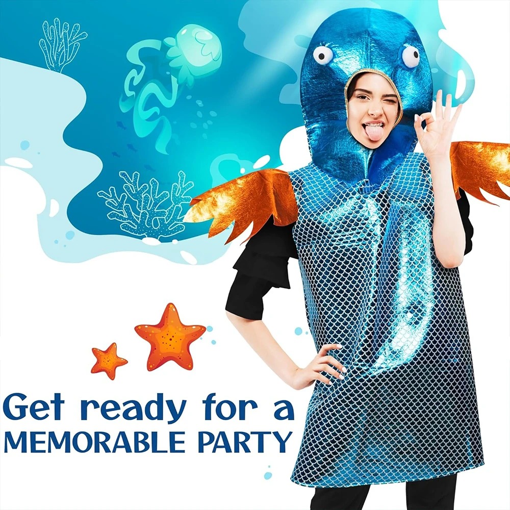 Shiny Blue Fish Costume Metall - đánh giá và giá Aquarium Fish Yellow