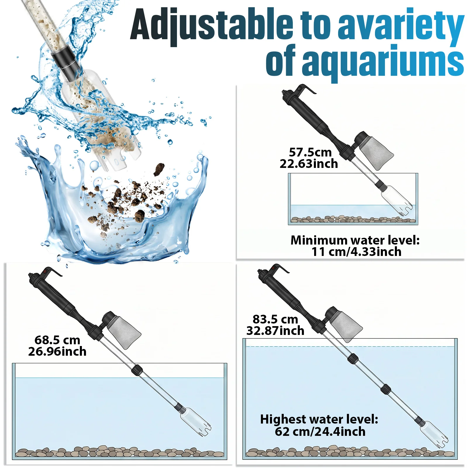 Aquarium Vacuum Gravel Cleaner - đánh giá và giá Aquarium Fish Waste Collector