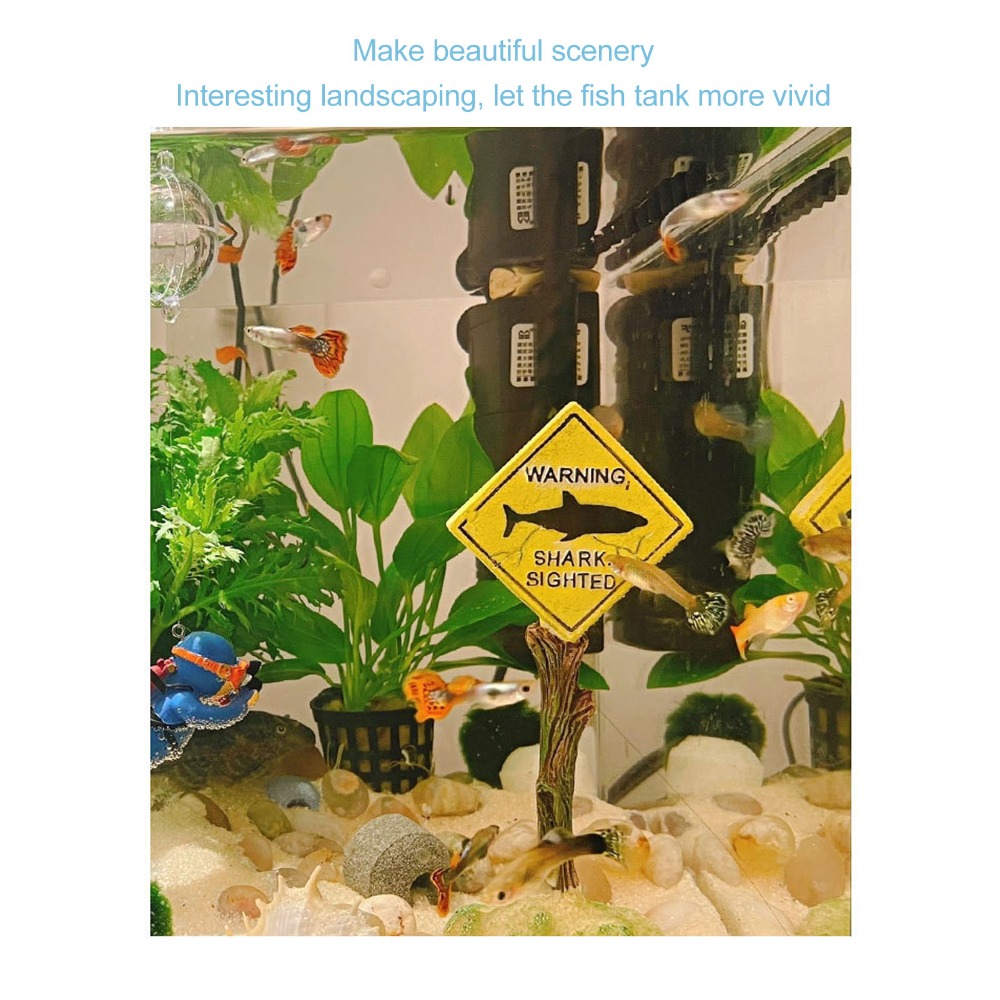 Resin Shark Warning Board Orna - đánh giá và giá Aquarium Fish Yellow