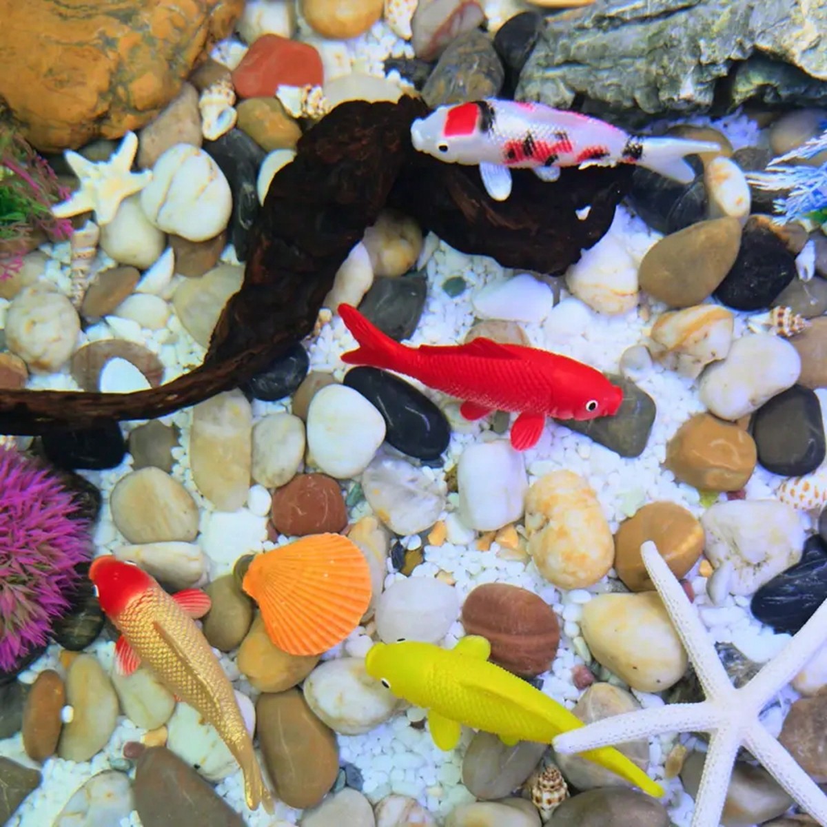 2pcs Colorful Artificial Koi F - đánh giá và giá Aquarium Fish Yellow