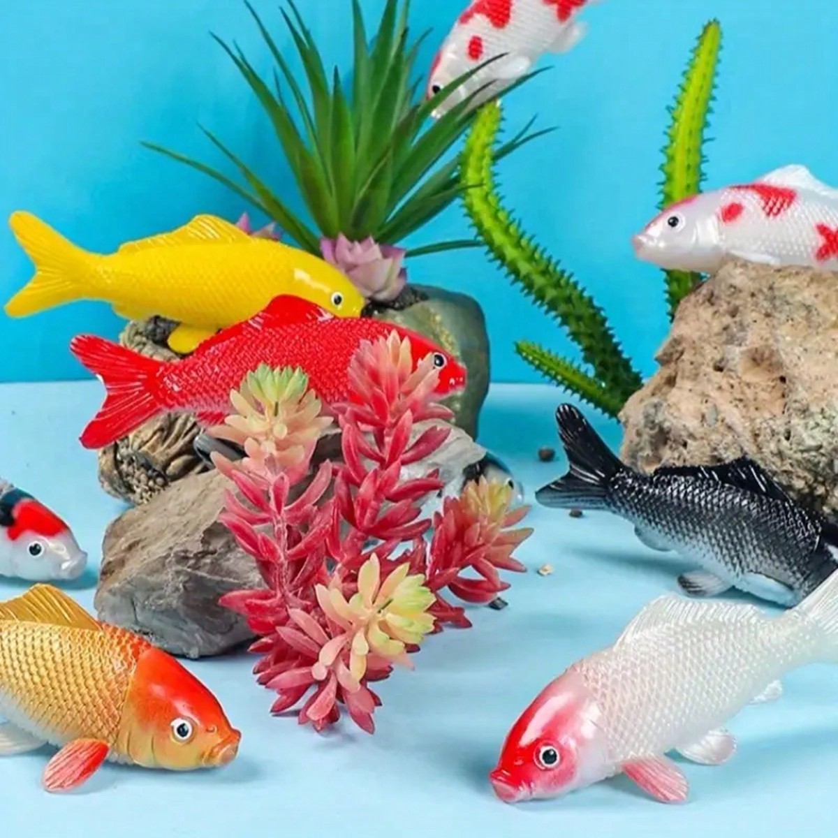 2pcs Colorful Artificial Koi F - đánh giá và giá Aquarium Fish Yellow